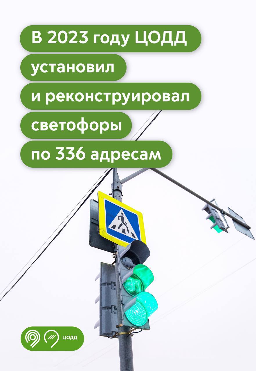 В 2023 году мы обновили действующие и установили новые светофоры по 336  адресам - Единый Транспортный Портал