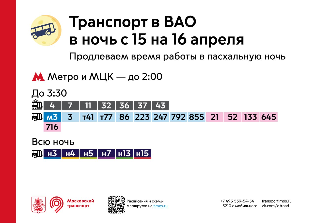 График работы наземного транспорта в новогоднюю ночь